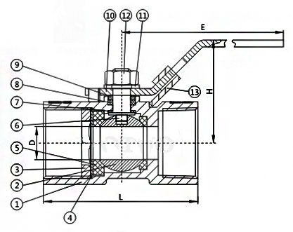 Q11F一片式球阀结构尺寸