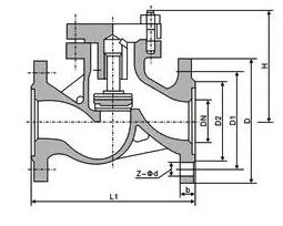 H41W升降式止回阀结构图