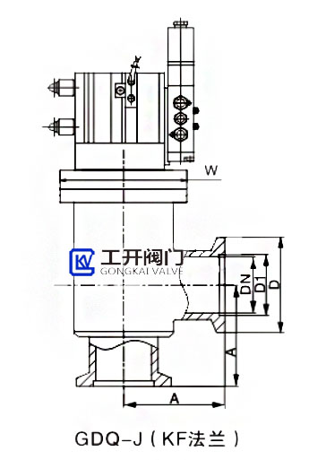 GDQ-J气动高真空挡板阀KF法兰尺寸
