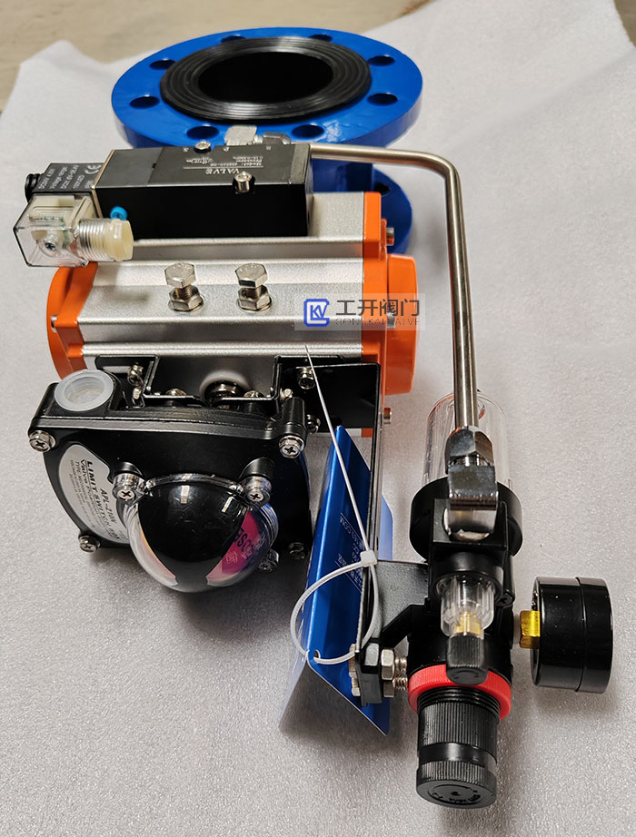 气动法兰式蝶阀D641X-16Q-DN80